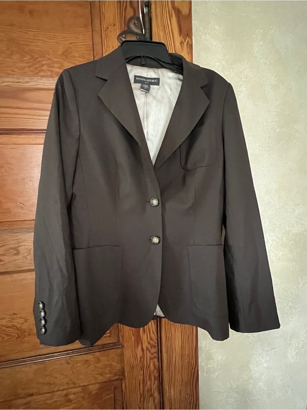 Banana Republic Academia Preppy Wool Brown Women’s Button Up Blazer Size 12